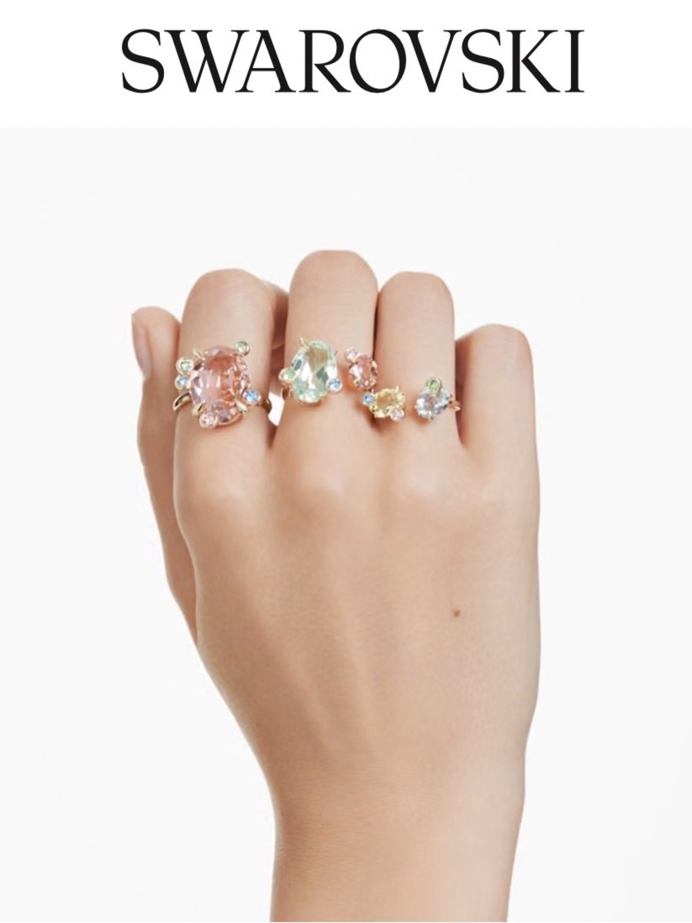 Swarovski Gema Rings set of 3